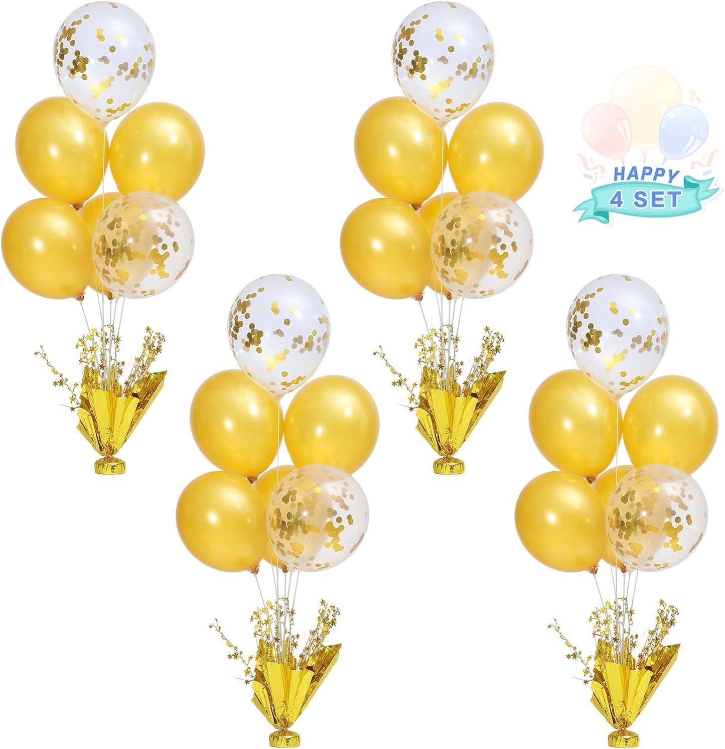 Golden Table Centerpiece Balloons